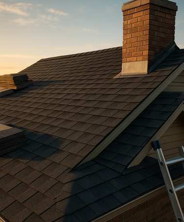 roof repair happening on house